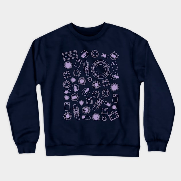 Vintage Analogue Synthesizer Controls for Electronic Musician Crewneck Sweatshirt by Atomic Malibu